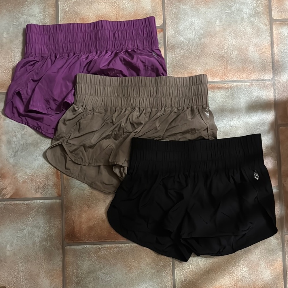 Three Free People Movement Maternity Shorts - Purple, Brown, Black